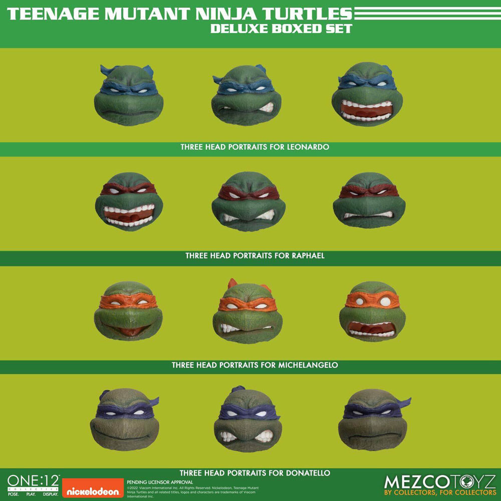 SET DELUXE 4 FIG TMNT FIG 17 CM TORTUGAS NINJA ONE 12 COLLECTIVE 1/12 SCALE
