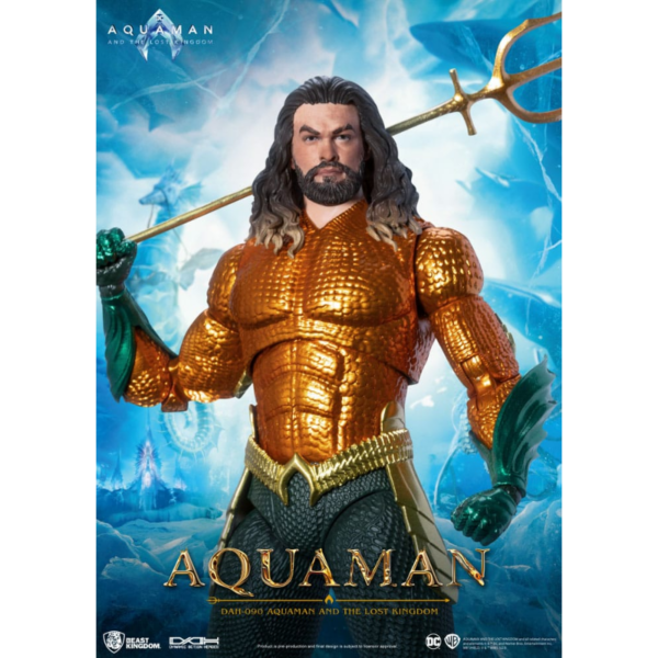 AQUAMAN AND THE LOST KINGDOM DYNAMIC 8CTION HEROES. Figura articulada de "Aquaman: Lost Kingdom" a escala 1/9, tamaño aprox. 20 cm. Viene con accesorios.