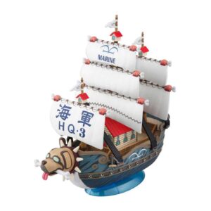 Bandai Hobby presenta, dentro de la colección Grand Ship Collection, el model kit para montar el barco de Garp's Ship de la popular serie "One Piece". Este model kit puede ensamblarse sin necesidad de pegamento ni necesita ser pintado. Mide 15 cm de largo.