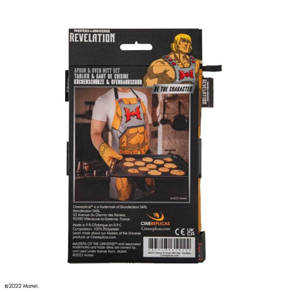 Cocina y vajilla Masters of the Universe - Licencia oficial - Kit incluye: delantal, manopla Material: 100% poliéster