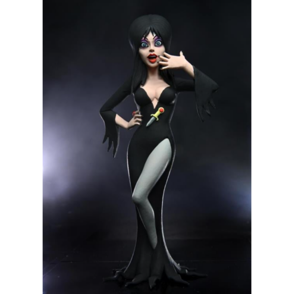 Neca presenta, dentro de su línea de productos Scale Action Figure,a Elvira Mistress of the Dark, basada en los dibujos animados para la colección Toony Terrors. La figura mide aproximadamente unos 15 cm.