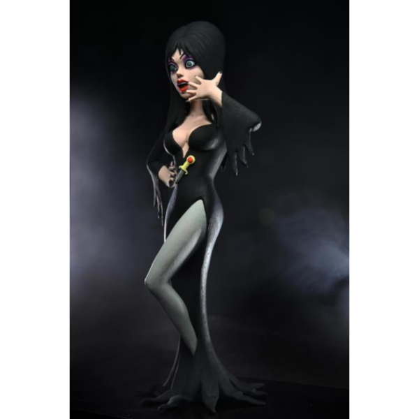 Neca presenta, dentro de su línea de productos Scale Action Figure,a Elvira Mistress of the Dark, basada en los dibujos animados para la colección Toony Terrors. La figura mide aproximadamente unos 15 cm.