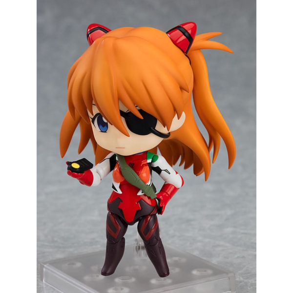 Figuras Evangelion Good Smile Company nos presenta una fantástica figura de Asuka Shikinami Langley de la película animada `Rebuild of Evangelion´. Figura articulada de la línea Nendoroid, fabricada en PVC, tamaño aprox. 10 cm. Viene con accesorios en una caja con ventana.