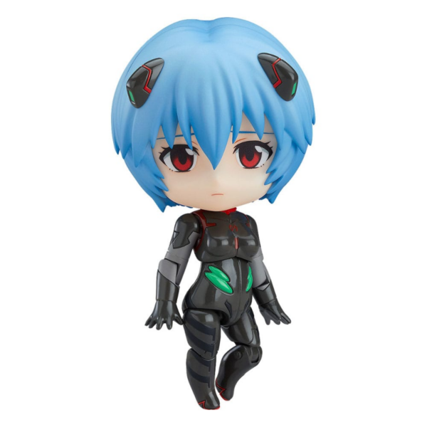 Figuras Evangelion Good Smile Company nos presenta una fantástica figura de Rei Ayanami de la película animada `Rebuild of Evangelion´. Figura articulada de la línea Nendoroid, fabricada en PVC, tamaño aprox. 10 cm. Viene con accesorios en una caja con ventana.