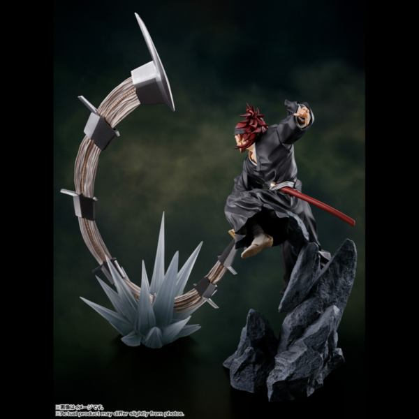 Tamashii Nations presenta, dentro de la colección Figuarts Zero, la figura de Renji Abarai. Está basada en el personaje del anime "Bleach: Thousand Year Blood War" y mide 25 cm. Se muestra saltando mientras desata un poderoso corte con Jaomaru.