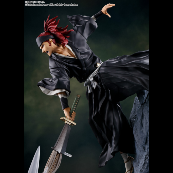 Tamashii Nations presenta, dentro de la colección Figuarts Zero, la figura de Renji Abarai. Está basada en el personaje del anime "Bleach: Thousand Year Blood War" y mide 25 cm. Se muestra saltando mientras desata un poderoso corte con Jaomaru.