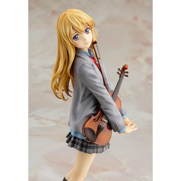 Estatua de Kaori Miyazono del anime ´Your Lie in April´, fabricada en PVC y a escala 1/8, tamaño aprox. 20 cm. Viene con una caja con ventana.