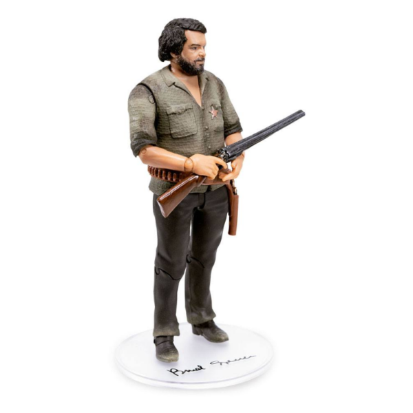 Oakie Doakie Toys presenta las primeras figuras de acción en el popular formato de 7 pulgadas de Bud Spencer y Terence Hill (se venden por separado). La figura de acción con licencia oficial de Bud Spencer se inspiró en su papel de Bambino del clásico "Le llamaban Trinidad". Esta figura de 18 cm de altura tiene 14 puntos de articulación y viene con accesorios adicionales, en una caja de ventana con gancho