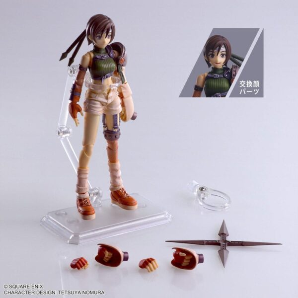 Figuras Final Fantasy Figura articulada del videojuego ´Final Fantasy VII´. Fabricada por Square Enix de la línea ´Bring Arts´. Mide aprox. 13 cm. Viene con accesorios en una caja con ventana.