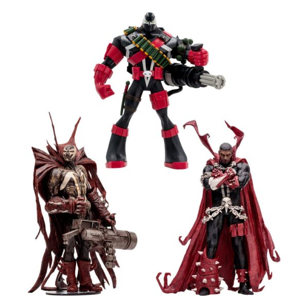 Surtido de 3 figuras articuladas del universo Spawn, tamaño aprox. 18 cm. (Commando Spawn, Hellspawn, Spawn #311)