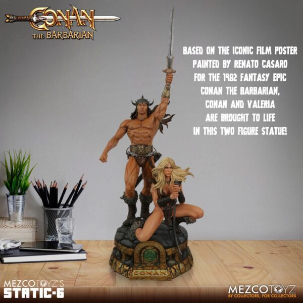 Estatuas Conan Estatua fabricada en PVC con accesorios y partes intercambiables, tamaño aprox. 63 cm. Viene en una caja con ventana.