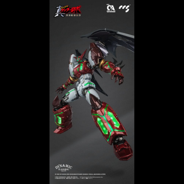 Figuras Getter Robo Figura articulada con luz del anime ´Getter Robo Armageddon´, tamaño aprox. 25 cm. Fabricada en PVC, ABS y acero inoxidable. Viene con accesorios en una caja con ventana.