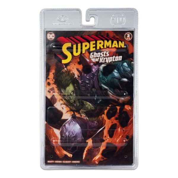 Figuras DC Comics Cómic en inglés Figura articulada tamaño aprox. 18 cm y cómic (en inglés, disponible exclusivamente en este producto). El blíster es clipable: el cómic se puede leer y volver a colocar en su embalaje para que se mantenga en perfecto estado.