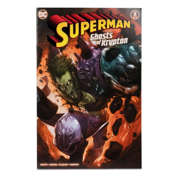 Figuras DC Comics Cómic en inglés Figura articulada tamaño aprox. 18 cm y cómic (en inglés, disponible exclusivamente en este producto). El blíster es clipable: el cómic se puede leer y volver a colocar en su embalaje para que se mantenga en perfecto estado.