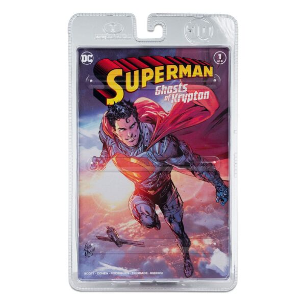 Figuras DC Comics Cómic en inglés Figura articulada tamaño aprox. 18 cm y cómic (en inglés, disponible exclusivamente en este producto). El blíster es clipable: el cómic se puede leer y volver a colocar en su embalaje para que se mantenga en perfecto estado.